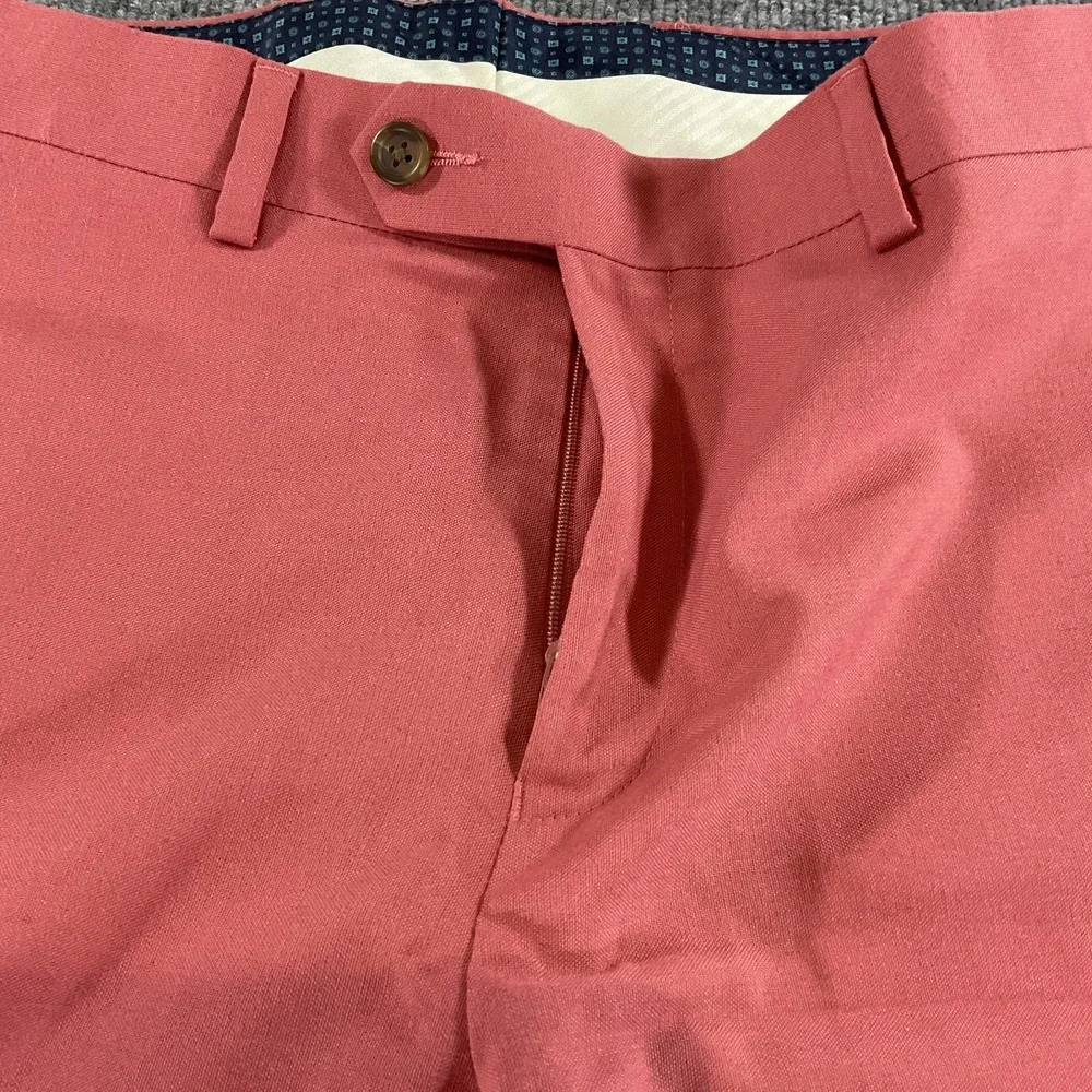 Lauren Ralph Lauren 34x30 Dress Pants Mens Salmon Pink Flat Front Classic Fit Bu